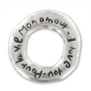 Love words Ring 22mm Old silver tone x1