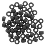 9x5.5mm Heishi style ceramic round beads - Black mat x20