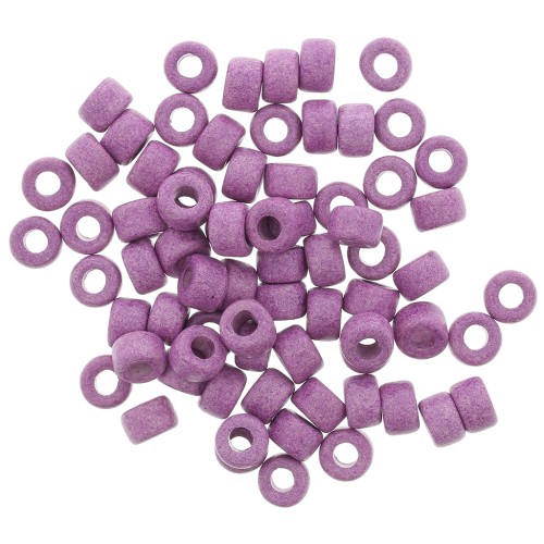 9x5.5mm Heishi style ceramic round beads - Purple mat x20