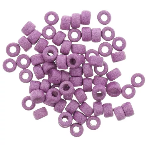 9x5.5mm Heishi style ceramic round beads - Purple mat x20