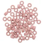 9x5.5mm Heishi style ceramic round beads - Antique Pink mat x20