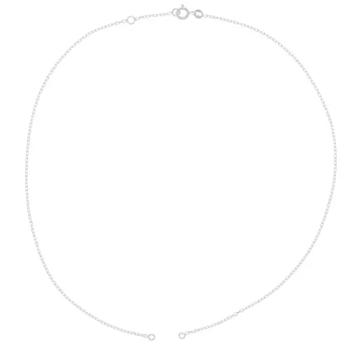 1.4mm 925 Sterling Silver cable chain choker for Spacer x42 cm