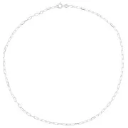 2.6mm 925 Sterling Silver rectangle chain Choker x41 cm