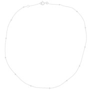 2.5mm 925 Sterling Silver Cable chain with alternating round beads x42 cm|raw }}