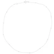 2.5mm 925 Sterling Silver Cable chain with alternating round beads x42 cm
