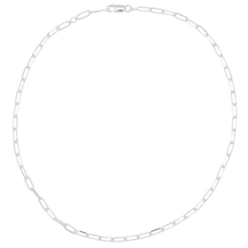 3.7mm 925 Sterling Silver Rectangular Chain Bracelet x42 cm