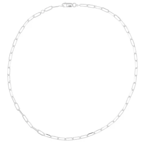 3.7mm 925 Sterling Silver Rectangular Chain Bracelet x42 cm