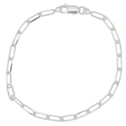 925 Sterling Silver 3.7mm Rectangle Mesh Bracelet x19cm|raw }}