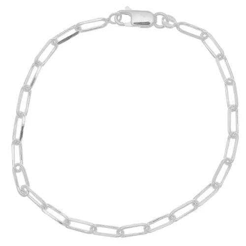 925 Sterling Silver 3.7mm Rectangle Mesh Bracelet x19cm