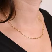 2.7mm Rectangular mesh choker - Gold plated 3 microns x42 cm