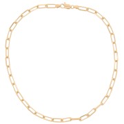5.6mm Rectangular mesh choker - Gold plated 3 microns x42 cm
