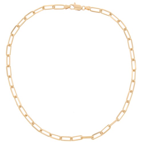 5.6mm Rectangular mesh choker - Gold plated 3 microns x42 cm