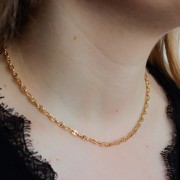 3.9 mm Round Marine Mesh Choker - 3 Microns Gold Plated x42 cm