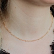3mm Round cable chain choker - 3 microns gold plated x42 cm