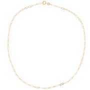 2.6mm Fancy rectangular filed mesh choker - Gold plated 3 microns x42 cm