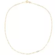 2.6mm Fancy rectangular filed mesh choker - Gold plated 3 microns x42 cm