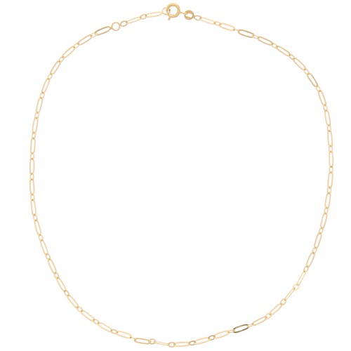 2.6mm Fancy rectangular filed mesh choker - Gold plated 3 microns x42 cm