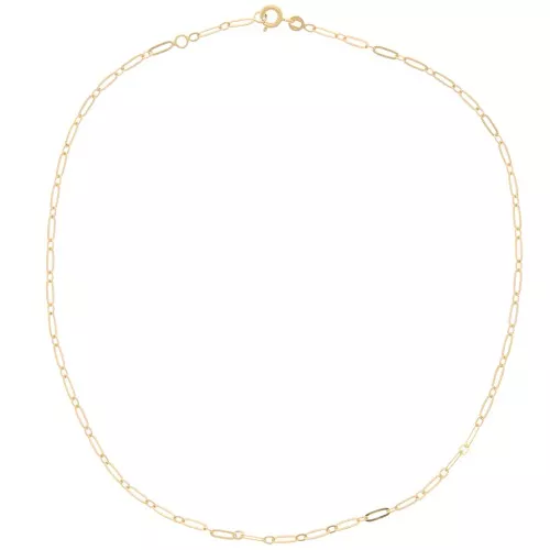 2.6mm Fancy rectangular filed mesh choker - Gold plated 3 microns x42 cm