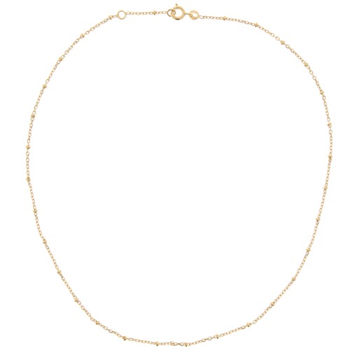 Choker with alternating 2.2 mm gold plated 3 microns beads x 42 cm