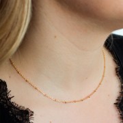 Choker with alternating 2.2 mm gold plated 3 microns beads x 42 cm
