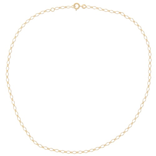 Figaro filed mesh choker alternated (1x1) 2.7 mm Gold plated 3 microns x42 cm