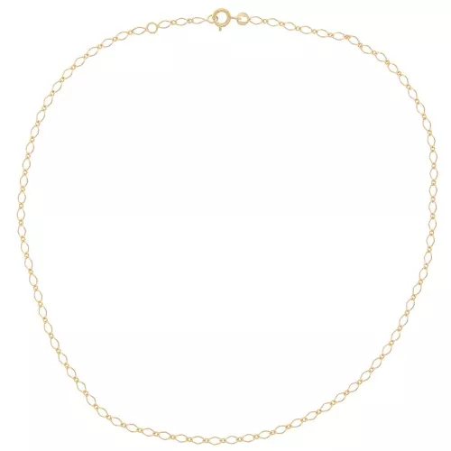 Figaro filed mesh choker alternated (1x1) 2.7 mm Gold plated 3 microns x42 cm