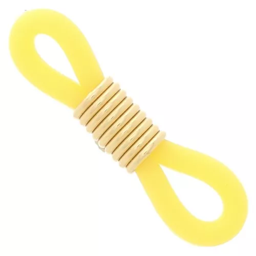 Eyeglass Chain Rubber End Loops - Yellow/Gold Tone x4