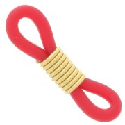 Eyeglass Chain Rubber End Loops - Red/Gold Tone x4