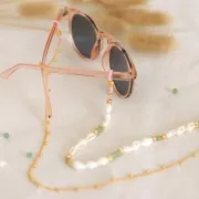 Eyeglass Chain Rubber End Loops - Pink/Gold Tone x4