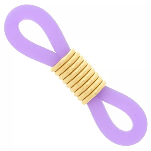 Eyeglass Chain Rubber End Loops - Purple/Gold Tone x4
