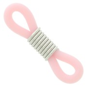 Eyeglass Chain Rubber End Loops - Pink/Silver Tone x4|raw }}