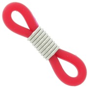 Eyeglass Chain Rubber End Loops - Red/Silver Tone x4