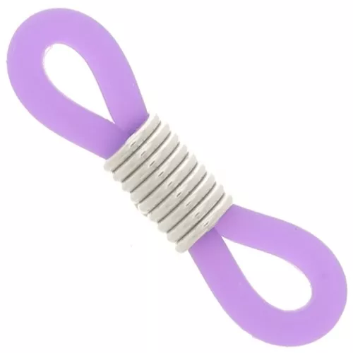 Eyeglass Chain Rubber End Loops - Purple/Silver Tone x4