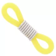 Eyeglass Chain Rubber End Loops - Yellow/Silver Tone x4