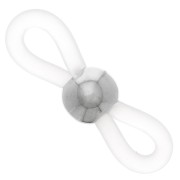 Eyeglass Chain Rubber End Loops with bead - White/Silver Tone x4|raw }}