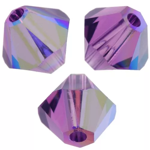 PureCrystal 5328 Crystal Bicones 4mm Amethyst AB x50