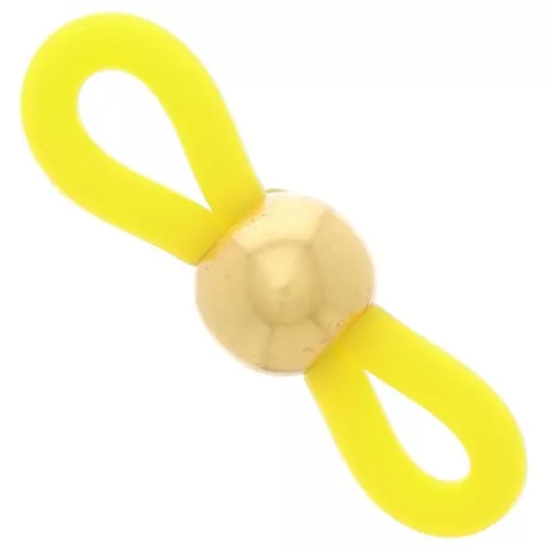 Eyeglass Chain Rubber End Loops with bead - Yellow/Gold Tone x4