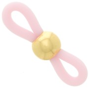Eyeglass Chain Rubber End Loops with bead - Pink/Gold Tone x4|raw }}