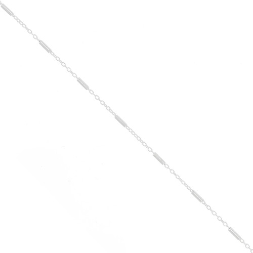 1.2mm 925 sterling silver Cable chain with tubes x50cm