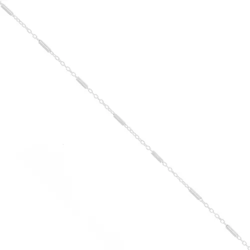 1.2mm 925 sterling silver Cable chain with tubes x50cm