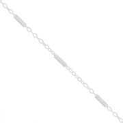 1.2mm 925 sterling silver Cable chain with tubes x50cm