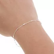 1.2mm 925 sterling silver Cable chain with tubes x50cm