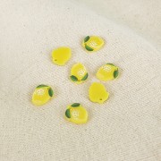 15x12mm Plexiglas lemon charm - Yellow - Green x1