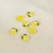 15x12mm Plexiglas lemon charm - Yellow - Green x1