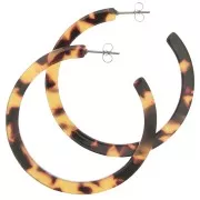 Earrings - Créoles en acétate de cellulose 50 mm Ecaille de tortue - Marron - Noir x2 Créoles en acétate de cellulose 50 mm Ecaille de tortue - Marron - Noir x2