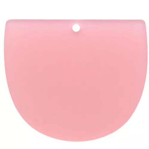 29x34mm Half-moon pendant in matt acetate - Rose clair x1