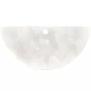 15x30.5mm Acetate Half Moon Pendant - Tortoiseshell - Pearly White x1