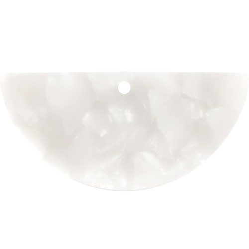 15x30.5mm Acetate Half Moon Pendant - Tortoiseshell - Pearly White x1