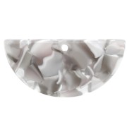 15x30.5mm Acetate Half Moon Pendant - Tortoiseshell - Grey - Brown x1