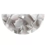 15x30.5mm Acetate Half Moon Pendant - Tortoiseshell - Grey - Brown x1